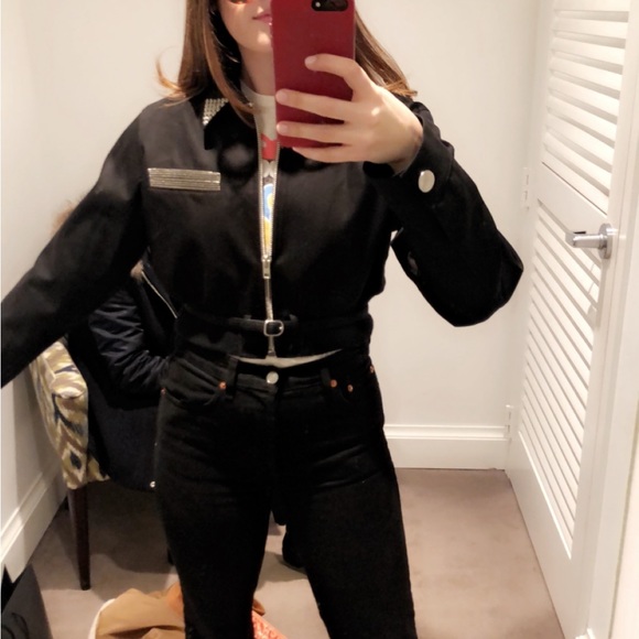 Alexander Wang Cropped Studded Collared Jacket - Picture 6 of 6